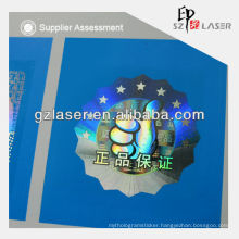 Custom adhesive hologram textile sticker labels supplier